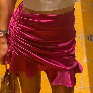 Zara silk ruffle mini skirt